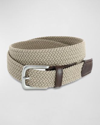 Trafalgar Store Men & apos;s Riverside Woven Rayon Leather Belt