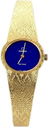 Omega Pre-owned Omega De Ville Hand Wind Blue Dial Ladies Watch 7111521