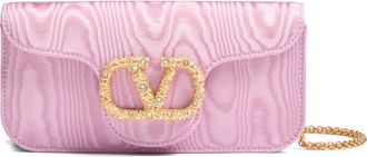 Valentino Garavani Locò Jewel Logo Moiré Clutch in Pink at Nordstrom