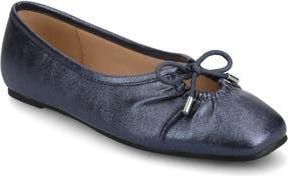 Journee Collection Callee Keyhole Square Toe Flat in Blue/Sparkle at Nordstrom Rack, Size 9.5