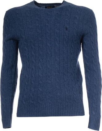 Polo Ralph Lauren Rondgebreide trui - Heren - Ronde hals truien - Blauw - XL - Wol - Truien & Vesten