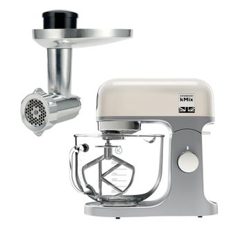 DeLonghi 5L kMix Stand Mixer Cream & Food Mincer