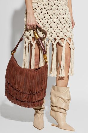 Balmain Shoulder Bag Hobo Medium, Womens, Brown