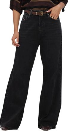 Diesel Jeans, Dames, Zwart, W28 L32, Katoen, 1996D-Sire Wide Jeans