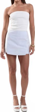 English Factory Womens Slit Detail High-Waisted Skort In Ice Blue