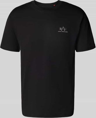 Alpha Industries Alpha Industries T-Shirt mit Label-Print und Rundhalsausschnitt in Black, Größe XL