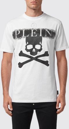 Philipp Plein T-shirt girocollo in cotone con stampa logo a contrasto