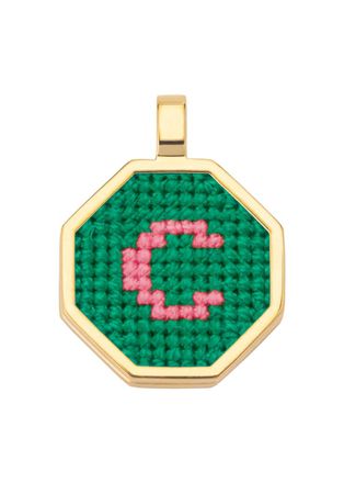 Maria Frering Letter C Pendant Gold-plated Necklace - Green - One Size