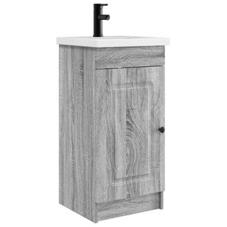 vidaXL Vanidad De Ba&ntilde;o Con Lavabo Sonoma Gris 42 X 40 X 84,5 Cm Vidaxl