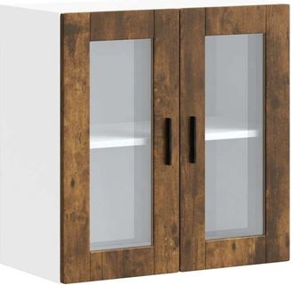 vidaXL Armario de pared para cocina puerta cristal Porto roble ahumado vidaXL