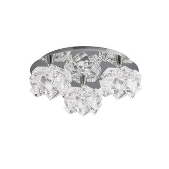 Netlighting Artic Flush Ceiling 3 Light G9 Round Small Polished Chrome in Grey