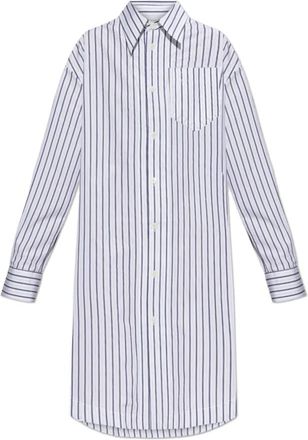 Ami De Coeur Wijde Overhemdjurk - Dames - Shirt Kleedjes - Wit - L - Katoen - Kleedjes