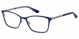 Juicy Couture WomenS Rectangular Eye Glasses In Blue/silver