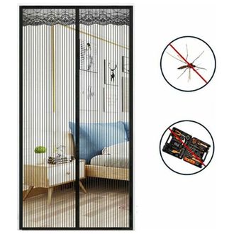 OEM Mosquitera Magn&eacute;tica Para Puerta De 90x210 Cm, Malla Extrafina, Cierre Magn&eacute;tico, Mosquitera Ideal Para Pasillos, Patios Y Puertas - Negra