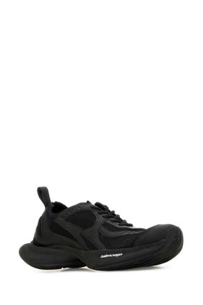 Balenciaga Mens Black Mesh And Rubber Circuit Sneakers
