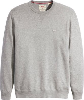 Levi's Heren Geborduurd Logo Ronde Hals Trui (Grijs Heather)