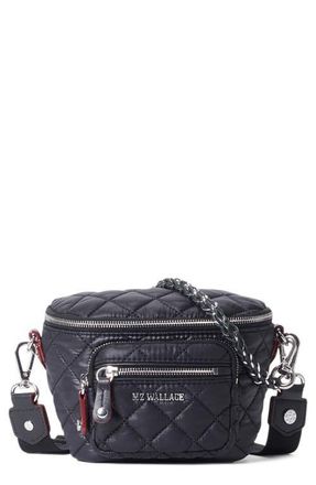 MZ Wallace Micro Crosby Diamond Quilted Nylon Sling Bag in Black at Nordstrom