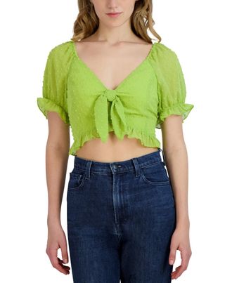 BCBGeneration [Womens Clip Dot Knot Front Crop Top]