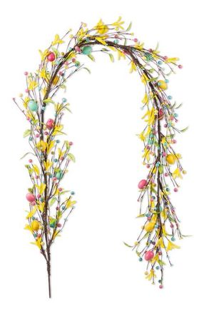 Glitzhome 72L Easter Egg Berries & Flower Garland in Yellow at Nordstrom, Size Medium