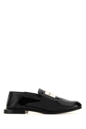 Givenchy Black Leather Label Loafers