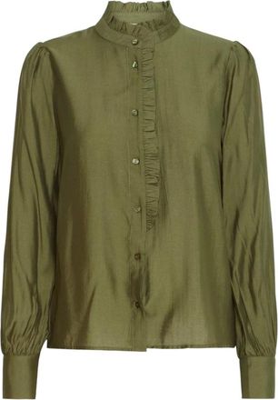 Ichi Ichi, Overhemden, Dames, Groen, M, Polyester, Ihkarlani SH