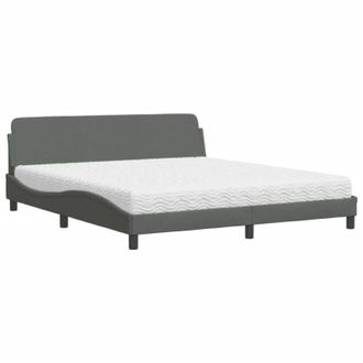 vidaXL Vidaxl - Cama Con Colch&oacute;n De Tela Gris Oscuro 180x200 Cm