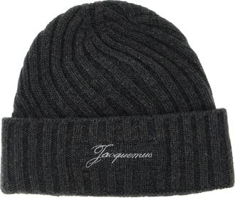 Jacquemus Heren, Accessoires, Grijs, Maat: ONE Size Wol