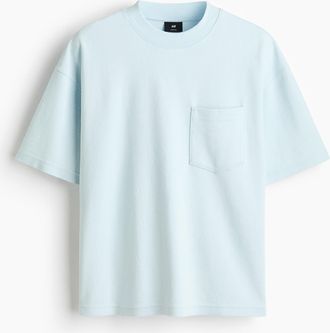 H&M T-Shirt in Oversized Fit - Hellblau