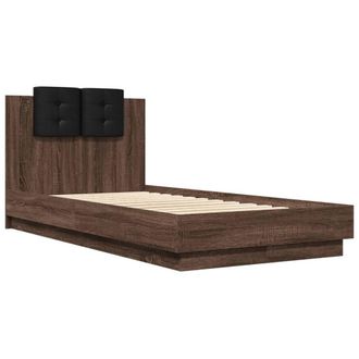 Berkfield Home Soft Bed Frame without Mattress Brown Oak 90x190 cm Single