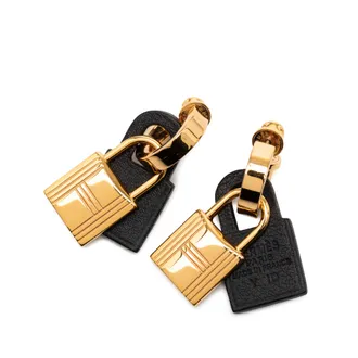 Herm&egrave;s Swift O Kelly Gold Plated Earrings