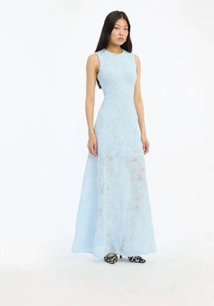 Rotate Mesh Maxi Dress In Light Blue