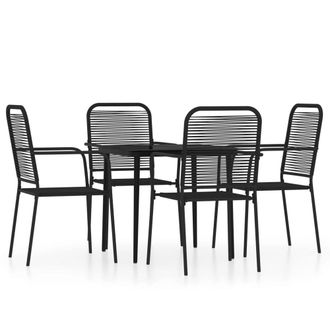 Berkfield Home 5 Piece Garden Dining Set Black