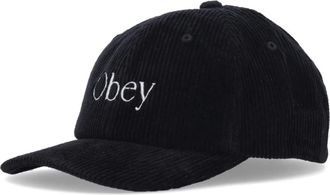 Obey Velvet Curved Visor Strapback Cap Zwart - Heren - Petten - Zwart - ONE Size - Katoen - Accessoires