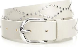 Isabel Marant Liliana Studded Leren Riem - Dames - Riemen - Wit - 85 CM - Leer - Accessoires