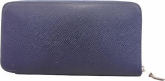 Herm&egrave;s Blue Epsom Leather Long Wallet (Bi-Fold) (Pre-Owned)