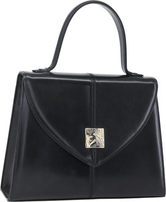 Saint Laurent Vintage Handbag Leather Black Leather Handbag (Pre-Owned)