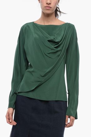 Chlo&eacute; Blusa in Seta con Design a Portafoglio Chloe