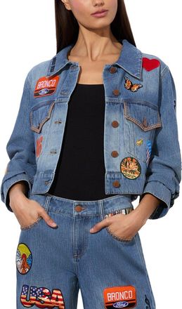 Alice & Olivia Alice + Olivia Jess Oversized Cropped Denim Jacket