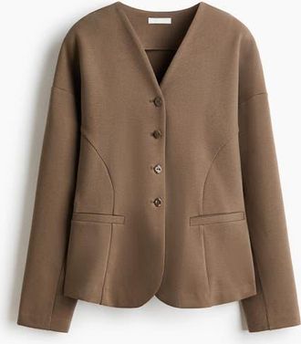H&M Jersey Blazer in Brown at Nordstrom, Size X-Small