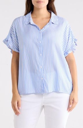 Beach Lunch Lounge Evony Stripe Top in Blue Ice at Nordstrom Rack, Size 3 X