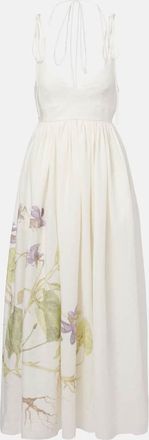 Erdem Abito lungo in lino con stampa