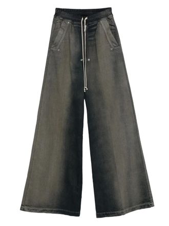 Rick Owens drawstring-fastening wide-leg trousers - Blue