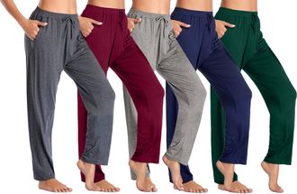 Blue Ice Womens Loose Fit Classic Lounge Pants-5 Pack
