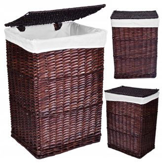 OEM Cesta De Mimbre De 72 Litros, 40x30x60 Cm, Marr&oacute;n