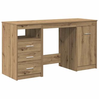 vidaXL Escritorio Con Armario, Madera De Roble De Ingenier&iacute;a, Estilo Artesanal Vidaxl