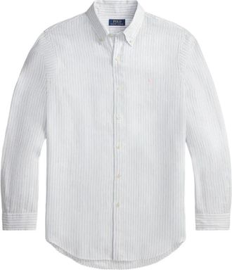 Polo Ralph Lauren Gestreepte Oxford Shirt - Heren - Casual Overhemden - Wit - M - Katoen - Overhemden