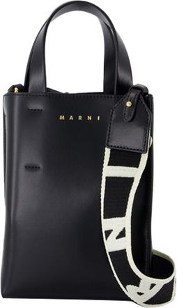 Marni Museo Nano Shopper Bag - Marni - Leather - Black