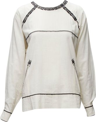 Isabel Marant Etoile embroidery cotton pocketed boho top