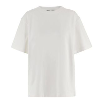 Carven T-Shirts, female, White, Size: XS Logo-print Round-neck T-shirt