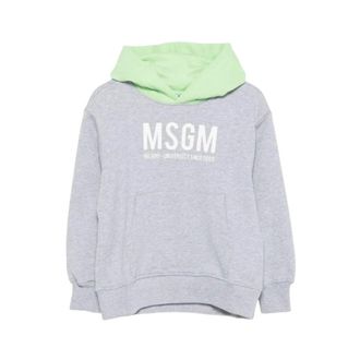 Msgm Crewneck Sweatshirt - male - MSGM - Kids Sweatshirts - Gray - 10 Y - Kids